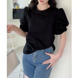 ブラック | 【Jasmine】パワショル切り替えTシャツ | aimoha 