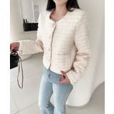 アイボリー | フリンジノーカラージャケット Jasmine Grandiflorum | aimoha 