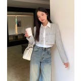 【Jasmine】千鳥柄ノンカラージャケット＋グロップドシャツベスト | aimoha  | 詳細画像8 