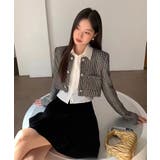 【Jasmine】千鳥柄ノンカラージャケット＋グロップドシャツベスト | aimoha  | 詳細画像2 