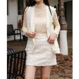 オフホワイト | 【Jasmine】ジャガードミニタイトスカート Jasmine Grandifl… | aimoha