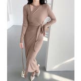 ベージュ | 【Jasmine】アシメカットアウトカットソータイトワンピース | aimoha