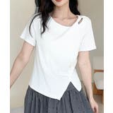 【Jasmine】カットアウトアシメトリーデザインTシャツ | aimoha  | 詳細画像7 
