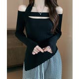 【Jasmine】オフショル胸カットアウトニットトップス Jasmine Gra… | aimoha  | 詳細画像1 