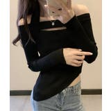 【Jasmine】オフショル胸カットアウトニットトップス Jasmine Gra… | aimoha  | 詳細画像4 
