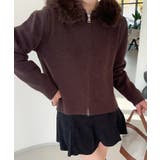 【Jasmine】ボリュームファーフードニットジップアップパーカー | aimoha  | 詳細画像9 