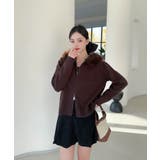 【Jasmine】ボリュームファーフードニットジップアップパーカー | aimoha  | 詳細画像7 