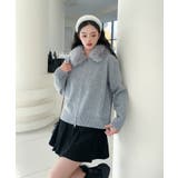 【Jasmine】ボリュームファーフードニットジップアップパーカー | aimoha  | 詳細画像4 