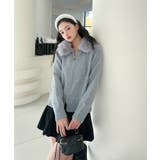 【Jasmine】ボリュームファーフードニットジップアップパーカー | aimoha  | 詳細画像3 