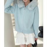 【Jasmine】ボリュームファーフードニットジップアップパーカー | aimoha  | 詳細画像14 