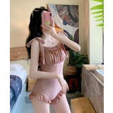 リボンショルダーフリルスイムウェア 水着 UVカット | aimoha  | 詳細画像10 