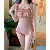リボンショルダーフリルスイムウェア 水着 UVカット | aimoha  | 詳細画像5 