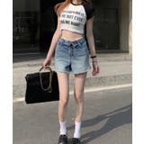 ロールウエストショートデニムパンツ ショートパンツ 韓国ファッション | aimoha | 詳細画像9