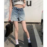 ロールウエストショートデニムパンツ ショートパンツ 韓国ファッション | aimoha | 詳細画像3