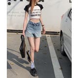 ロールウエストショートデニムパンツ ショートパンツ 韓国ファッション | aimoha | 詳細画像5