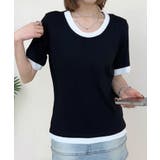 リブ配色Tシャツ | aimoha  | 詳細画像1 
