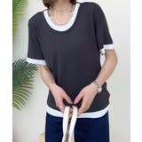 リブ配色Tシャツ | aimoha  | 詳細画像3 