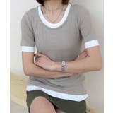 リブ配色Tシャツ | aimoha  | 詳細画像9 