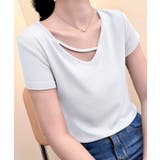 【Banico】クロスデザインVネック半袖トップス | aimoha  | 詳細画像3 