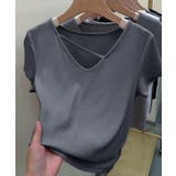 【Banico】クロスデザインVネック半袖トップス | aimoha  | 詳細画像7 