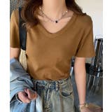 モカ | VネックシンプルTシャツ | aimoha 