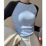 ラグランスリーブ配色トップス | aimoha  | 詳細画像1 