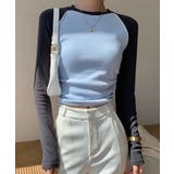 ラグランスリーブ配色トップス | aimoha  | 詳細画像2 