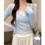 Vネック長袖リブトップス | aimoha  | 詳細画像10 