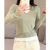 Vネック長袖リブトップス | aimoha  | 詳細画像14 