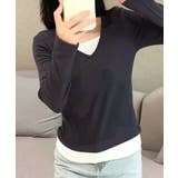 Vネック長袖リブトップス | aimoha  | 詳細画像7 