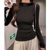 シンプルフィットハーフジップトップス | aimoha  | 詳細画像10 