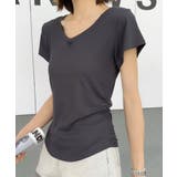 VネックリブフレンチTシャツ | aimoha | 詳細画像3