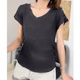 VネックリブフレンチTシャツ | aimoha | 詳細画像4