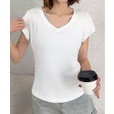 VネックリブフレンチTシャツ | aimoha | 詳細画像7