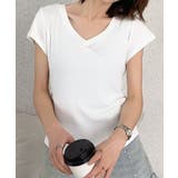 VネックリブフレンチTシャツ | aimoha | 詳細画像8