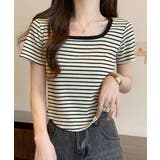 ボーダースクエアネックTシャツ | aimoha | 詳細画像5