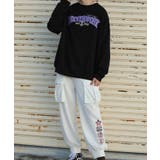 ホワイト | アメカジワッペンプリントビッグポケットカーゴパンツ ストリート系 ロンT | HOOK