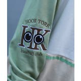 アメカジカートゥーン風プリント袖切り替えポロ襟スウェット ストリート系 ロンT | HOOK | 詳細画像7