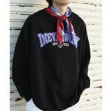 ブラック | フロント英字プリントスウェット ストリート系 ロンT | HOOK