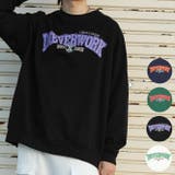 フロント英字プリントスウェット ストリート系 ロンT | HOOK | 詳細画像1 