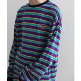 ブラック | アメカジワッペン刺繍配色ボーダーリンガーロングTEE ストリート系 ロンT | HOOK