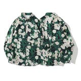 シャツ【HOOK】グリーン 古着風総柄デザイン 長袖シャツ | HOOK | 詳細画像1 