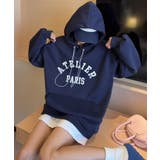 ネイビー | ロゴプリントパーカー | aimoha 