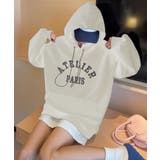 ライトベージュ | ロゴプリントパーカー | aimoha 