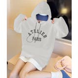 ライトグレー | ロゴプリントパーカー | aimoha 