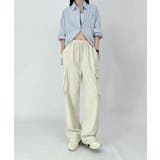 ライトベージュ | カーゴデザインワイドパンツ | aimoha 
