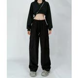 ブラック | カーゴデザインワイドパンツ | aimoha 