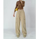 ベージュ | カーゴデザインワイドパンツ | aimoha 