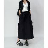 ブラック | カーゴデザインミディスカート | aimoha 