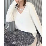 クロスデザインVネック長袖トップス | aimoha  | 詳細画像5 